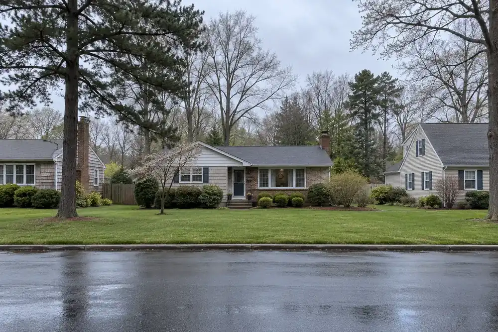 Illustration of a typical residential street in the Medford, NY area