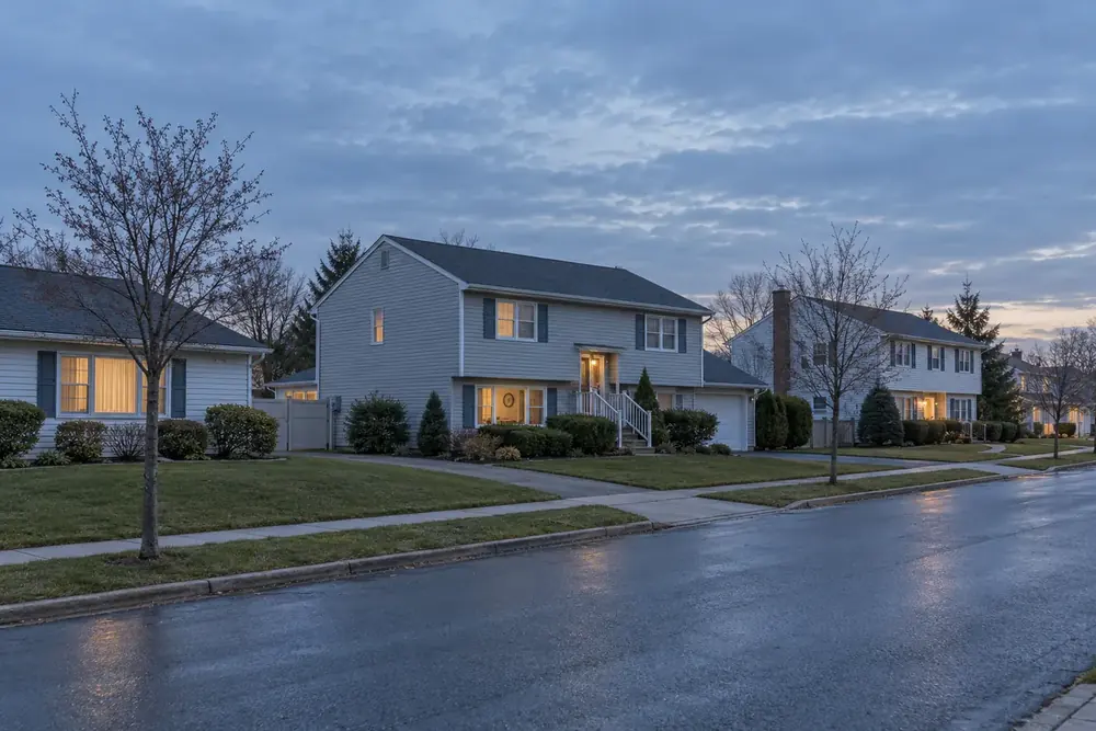 Illustration of a typical residential street in the Oceanside, NY area